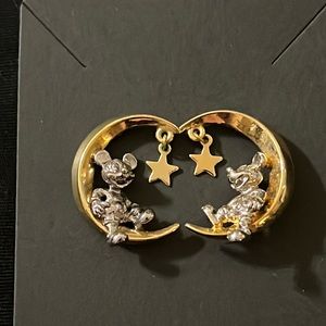 Disney Mickey Mouse Sitting On The Moon earrings and necklace